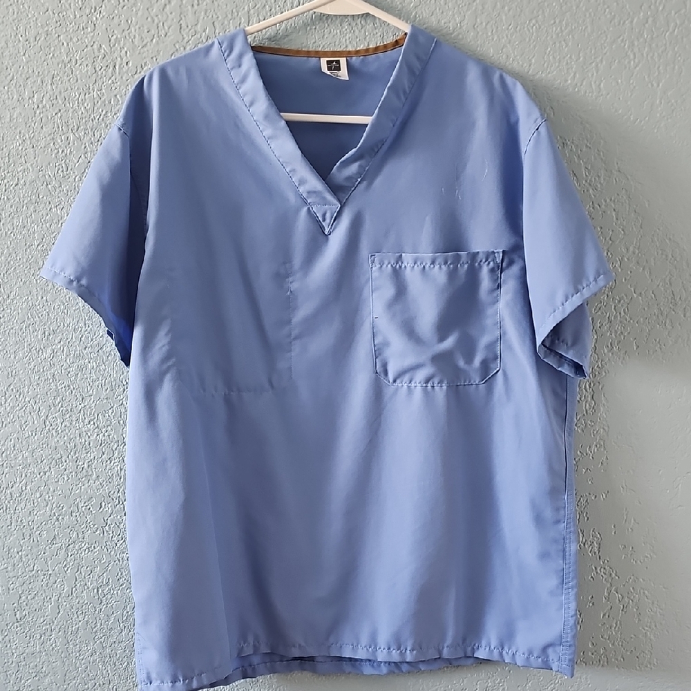 Medline Unisex Blue V-Neck Scrub Top